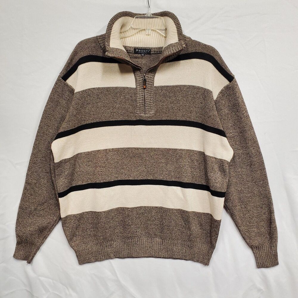 Men's Sweater Size 4XL Pullover Zip Collar Pronti Collection by Phita